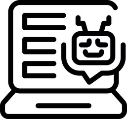 Poster - Friendly chatbot communicating on laptop screen, providing ai customer support