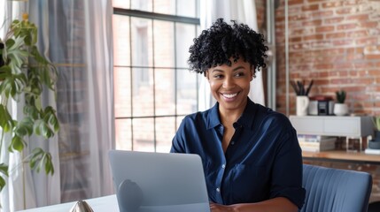 Wall Mural - The woman with laptop