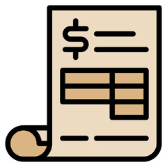 Sticker - utility bill filled outline icon