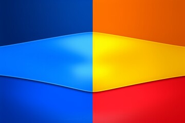 Poster - A colorful flag with blue, yellow and red stripes. The flag is divided into two sections, with the blue section on the left and the red section on the right