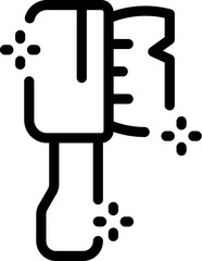 Poster - Simple icon of an electric toothbrush cleaning teeth with sparkles representing cleanliness