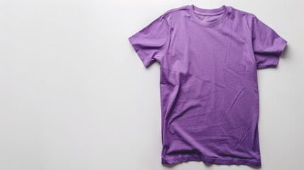 Purple Short Sleeve Tee on White Background