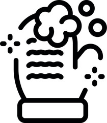 Poster - Line icon of a document being stamped and authorized, representing concepts like contract signing, agreement, and approval
