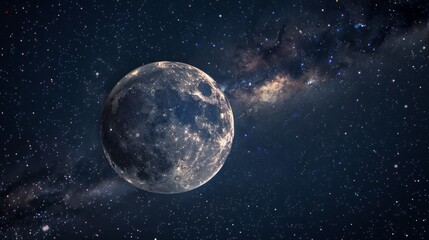 moon with milky way background