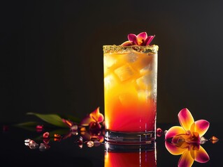 Wall Mural - glass of cocktail