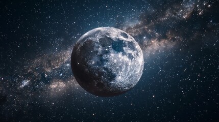 moon with milky way background