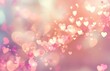 © panumas - A light pink background with blurred hearts and light sparkles.