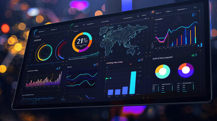 a business intelligence dashboard displaying real-time analytics