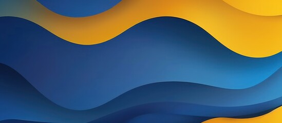 Abstract Blue and Yellow Wavy Background