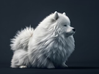 Wall Mural - white pomeranian dog