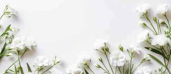 Wall Mural - White Flowers on a White Background