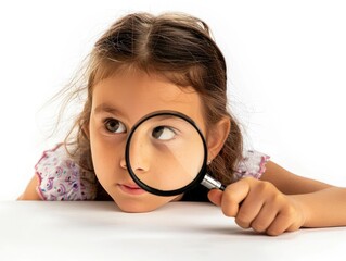 Wall Mural - child with magnifying glass