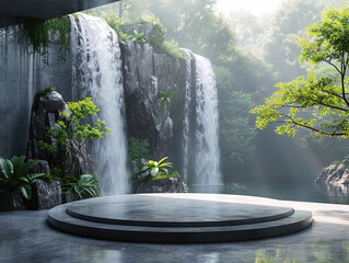 place for product placement. aqua background. product space next to clean water streams and water sp
