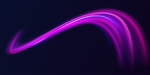 Wall Mural - light and stripes moving fast over dark background. concept of leading in business, hi tech products