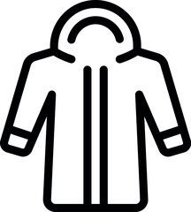 Poster - Bold line icon of a winter jacket, ideal for representing warmth, comfort, and protection against the elements