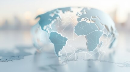 Wall Mural - A globe with a network of lines drawn on it