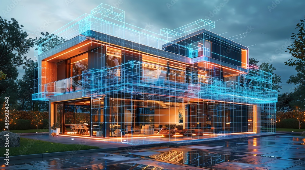 Futuristic smart home design concept showcasing advanced architecture ...