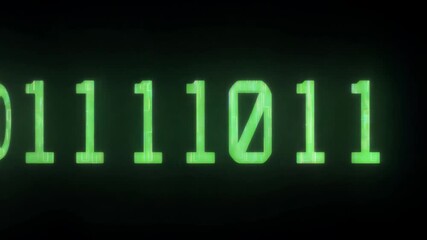 Leinwandbilder - The binary code 101 appears in green on a black background.