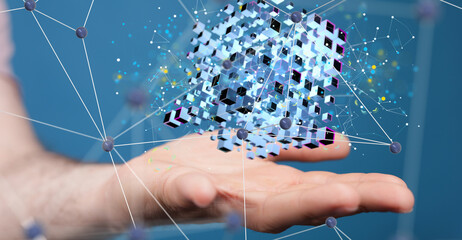 Leinwandbilder - data cloud digital 3d computer