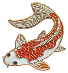 Poster - Elegant koi fish enamel pin