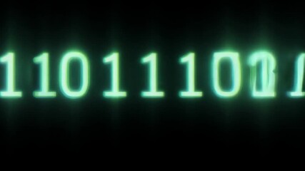 Wall Mural - A digital display showing the binary code 10211101.