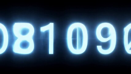 Leinwandbilder - A blue neon digital display shows the number 100 against a black background.
