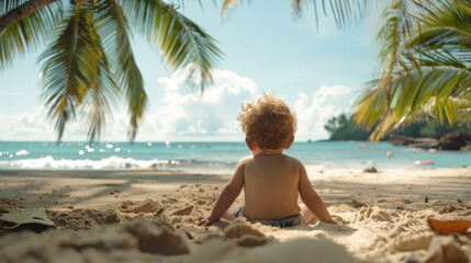 Wall Mural - child on the beach