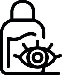 Poster - simple eye drop bottle icon representing eye care and treatment