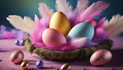 Wall Mural - easter eggs