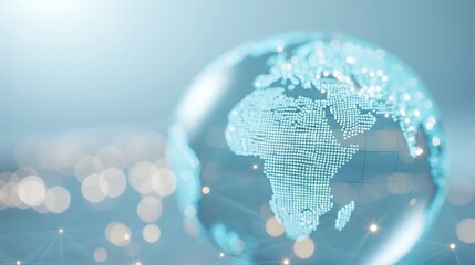 Wall Mural - A blue globe with a white dot in the middle