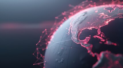 Wall Mural - A globe with a red and blue color scheme