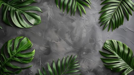 Wall Mural - A leafy green background with a few leaves on it