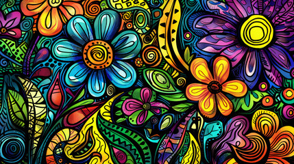 doodle art full background illustration