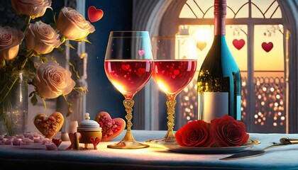 Wall Mural - wine and rose