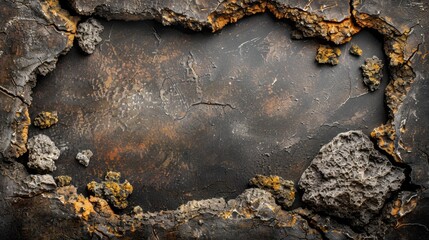 Wall Mural - A large hole in the ground with rocks and dirt around it