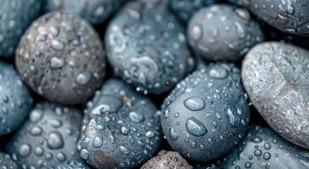 Wall Mural - Smooth Gray River Rocks