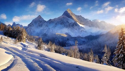 Wall Mural - snow covered mountains