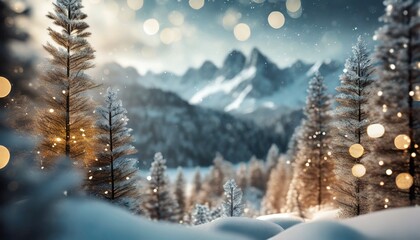 Wall Mural - christmas tree in snow