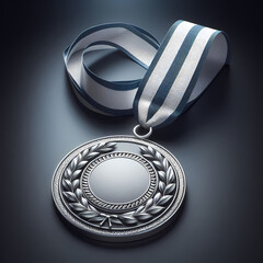 Wall Mural - silver medal sleek modern ribbon design