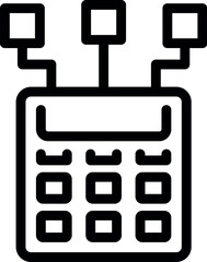 Poster - Electronic calculator is performing a mathematical operation with data analysis