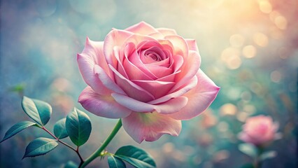 Wall Mural - Delicate Pink Rose in Soft Light, flower, nature, photography, bloom