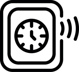 Poster - Smartwatch showing time sending wireless signal icon, line style