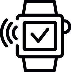 Poster - Smartwatch is receiving a signal, and a check mark icon is displayed on its screen