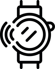 Poster - Smart watch sending wireless signal in thick line style