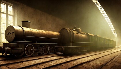 Poster - old steam locomotive