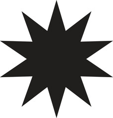 Poster - 10 point star icon isolated on white background . ten pointed star icon vector