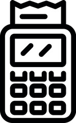 Poster - Line art icon of a pos terminal printing a receipt, depicting a cashless payment