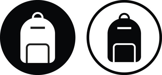 Poster - Backpack icon set in two styles . Schoolbag icon . School bag backpack icon vector