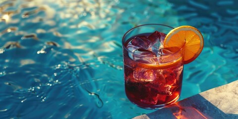 Canvas Print - Drink by pool