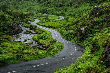 Wall Mural - County Kerry, Ireland: The Scenic Beauty of Gap of Dunloe Winding River